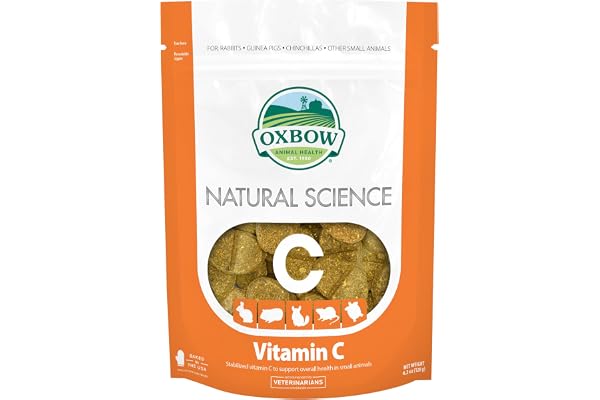 Oxbow Vitamin C Guinea Pig Supplement, High-Fiber Timothy Hay, 4.2 oz | Stabilized Vitamin C, High Fiber, Guinea Pig Vitamin C, Timothy Hay, Immune Health, Small Pet Supplies, Vet Recommended