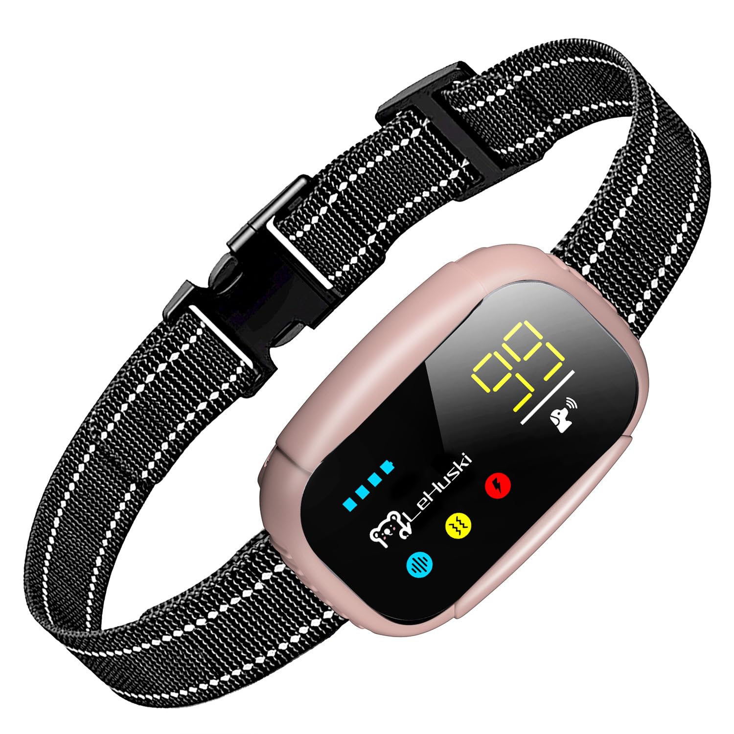 Photo 1 of Dog Bark Collar Effective No Bark Training for Dogs of Large Medium and Small Rechargeable Anti Bark Collar for Dogs Automatic Bark Collar with 5 Adjustable Sensitivity Beep and Vibration Modes Pink