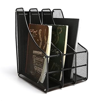 PINZO 3 Tier Metal Mesh Magzine Holder Rack