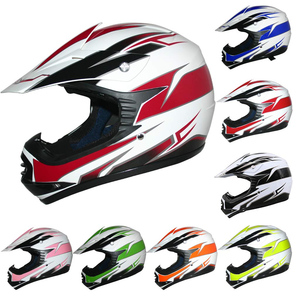 Leopard LEOX16 Kids Motocross Helmet Children Quad Bike Crash Motorbike ATV Helmet Burgundy S