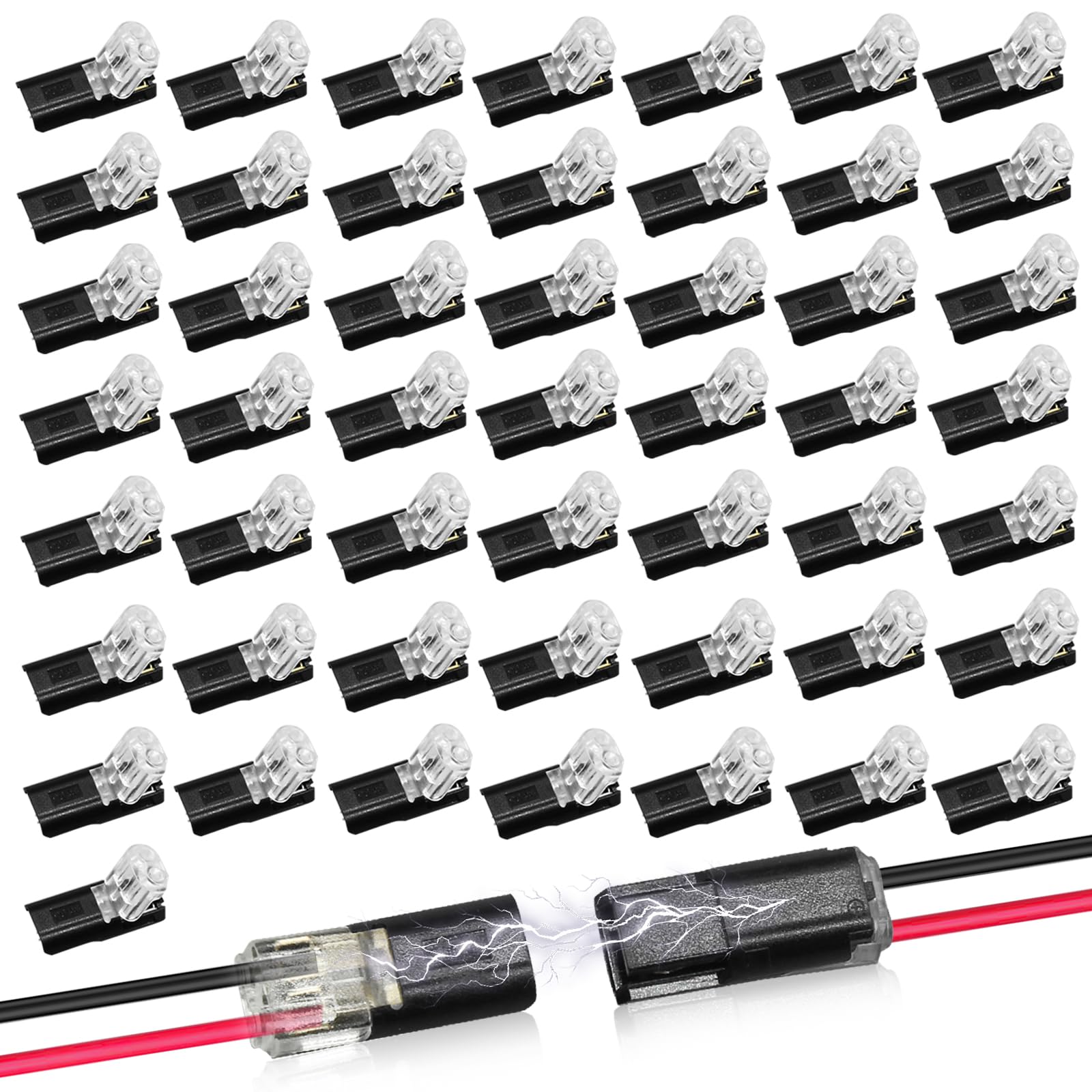 50Pcs Double-Wire Plug-in Connector Led Light Strip