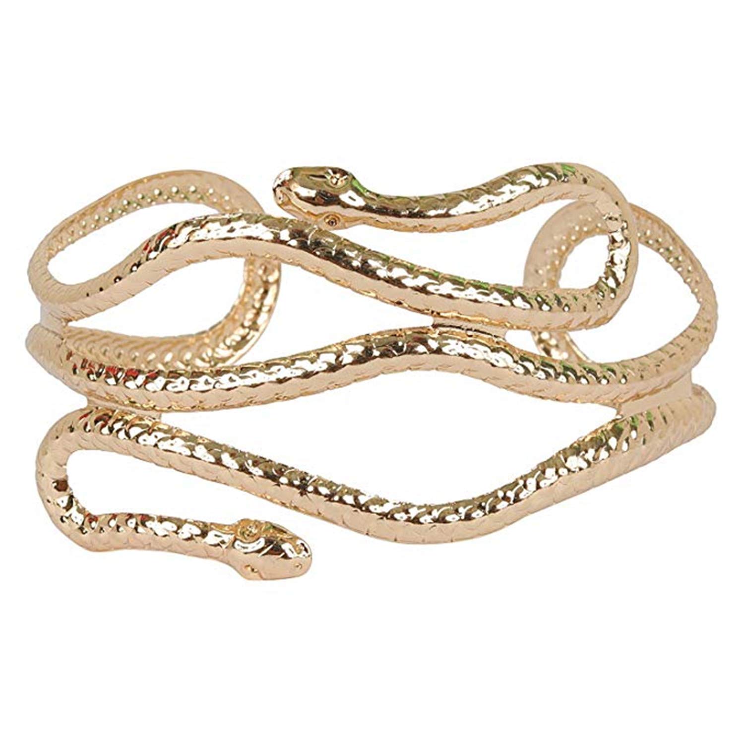 PPX Collection Metallic Snake Shape arm Cuff for Women & Girls Fashion Chic Egypt Cleopatra Swirl Snake Arm Cuff