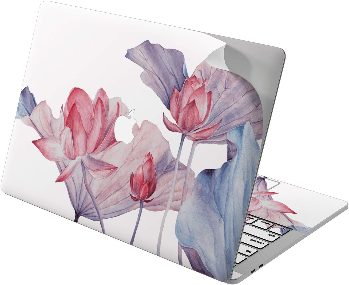 Cavka Vinyl Decal Skin for Apple MacBook Pro 13" 2019 15" 2018 Air 13" 2020 Retina 2015 Mac 11" Mac 12" Print Floral Lily Laptop Cover Water Protective Tender Beautiful Flowers Lotus Sticker Design