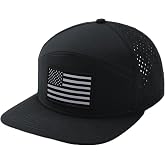 Outink American Flag Baseball Cap, Flat Bill Brim Hat for Men Women, Patriotic Mesh Snapback Hats