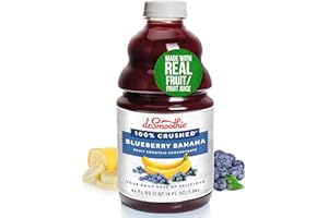 Dr. Smoothie 100% Crushed Blueberry Banana – No Added Sugar, Made with Real Fruits/Fruit Juice – Vegan, No Artificial Colors or Flavors – Ripe Blueberries & Creamy Banana – 46 oz Bottle