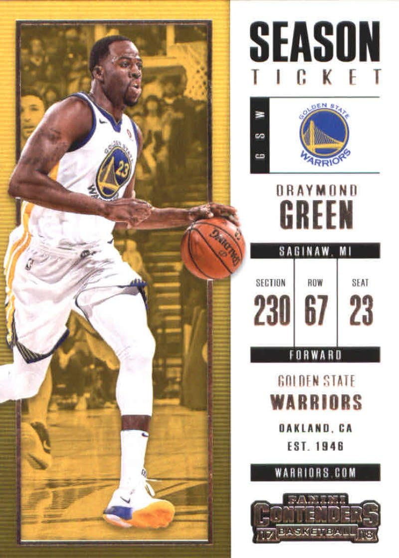 2017-18 Panini Contenders Season Ticket #87 Draymond Green Golden State Warriors Basketball Card