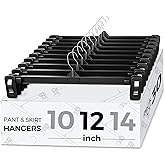 Smartor Pants Hangers - 30 Pack, Black Clips Hangers with 360° Hooks, Shorts Hanger with Strong Clamps, Dress, Heavy Duty as Trousers, Skirt, Jeans, Towel and Bottom Clothes -12 Inch