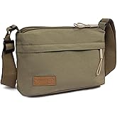 Crossbody Sling Bag Canvas Purse Small Shoulder Handbag 5 Pocket Casual Travel Messenger Hobo Bag Phone Satchel Backpack