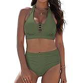 Buauty Bikini Sets for Women Sexy Cross V-Neck Two Piece Swimsuit High Waisted Bikinis Cutout Bathing Suit 2026 Trendy