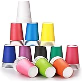 Sawysine 120 Pieces Paper Cups 8 oz 12 Colors Paper Party Cups for Cold Drinks Multicolor Drinking Cups for For Wedding, Party, Picnic, BBQ, Travel, and Event