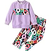 Toddler Kid Girl Clothes Letter Graphic Pullover Sweatshirt + Leggings 2PC Girls Fall Winter Pant Set