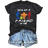 You've Got A Friend Shirt Women Magical Shirt Funny Letter Print Tee Family Holiday Vacation Short Sleeve Tops