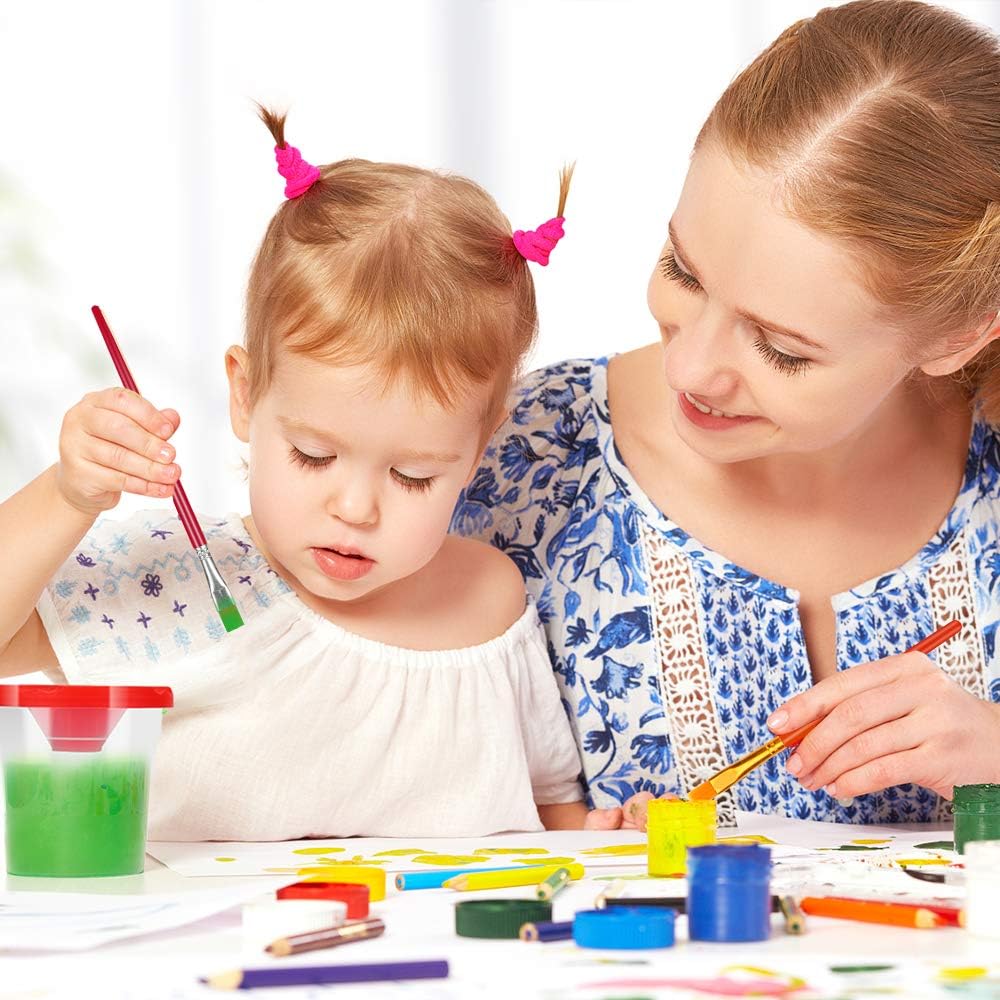 Color You 39 Piece Kids Paint Brushes Set, Painting Kits for Kids with Paint Cups, Paint Trays Muti Sizes Painting Supplies Perfect for Kids Gifts School Prizes Art Party