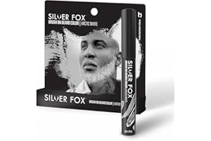GODEFROY Barbers Choice Silver Line, Facial Hair Brush on Temporary Color for Silver Fox Men- Instantly Brighten White Beards, Mustache & Sideburns, Less Yellow, Easy Application, Arctic White