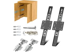 LOODMEO Sliding Hidden Door Track, Pocket Door Hardware, Smooth Gliding Pocket Door Slides with Hinges for Cabinet and Recessed Doors (14IN, Set, 1)