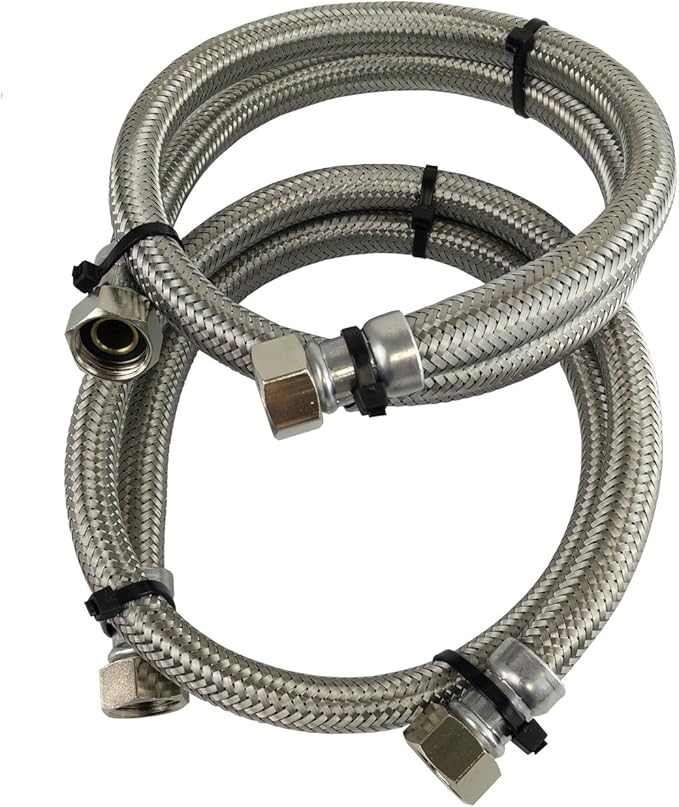 Tubi flessibili intrecciati in acciaio inox da 1/2 di pollice (15 mm) per addolcitori d'acqua e Tubi flessibili intrecciati in acciaio inox da 1/2 di pollice (15 mm) per addolcitori d'acqua e