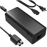 Xbox 360 Slim Power Supply, uowlbear Replacement AC Adapter Brick with Power Cord for Xbox 360 Slim -Built in Silent Cooling 