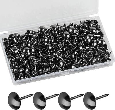 Yibaijia 320Pcs Antique Upholstery Tack Nails 11x17 mm Black DIY Decor