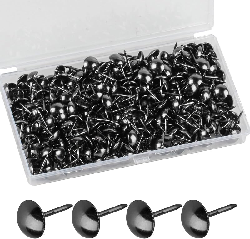 Yibaijia 320Pcs Antique Upholstery Tack Nails 11x17 mm Black DIY Decor