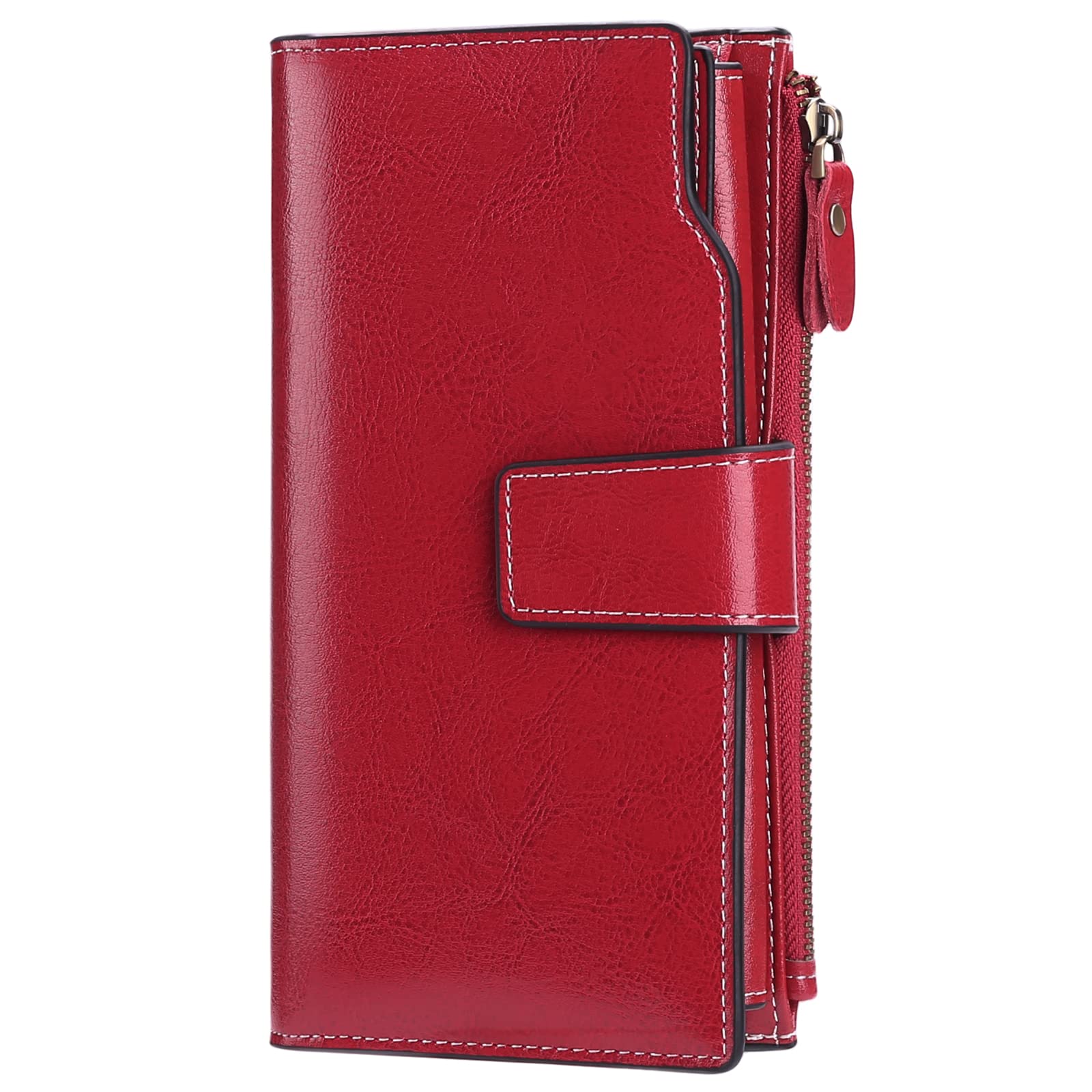 SENDEFN Ladies Purse,Large Capacity Genuine Leather Women's Wallet with Multiple Card Slots