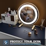 K KNODEL Small Office Leather Desk Mat 60x35cm Dark Blue Double Sided view 6