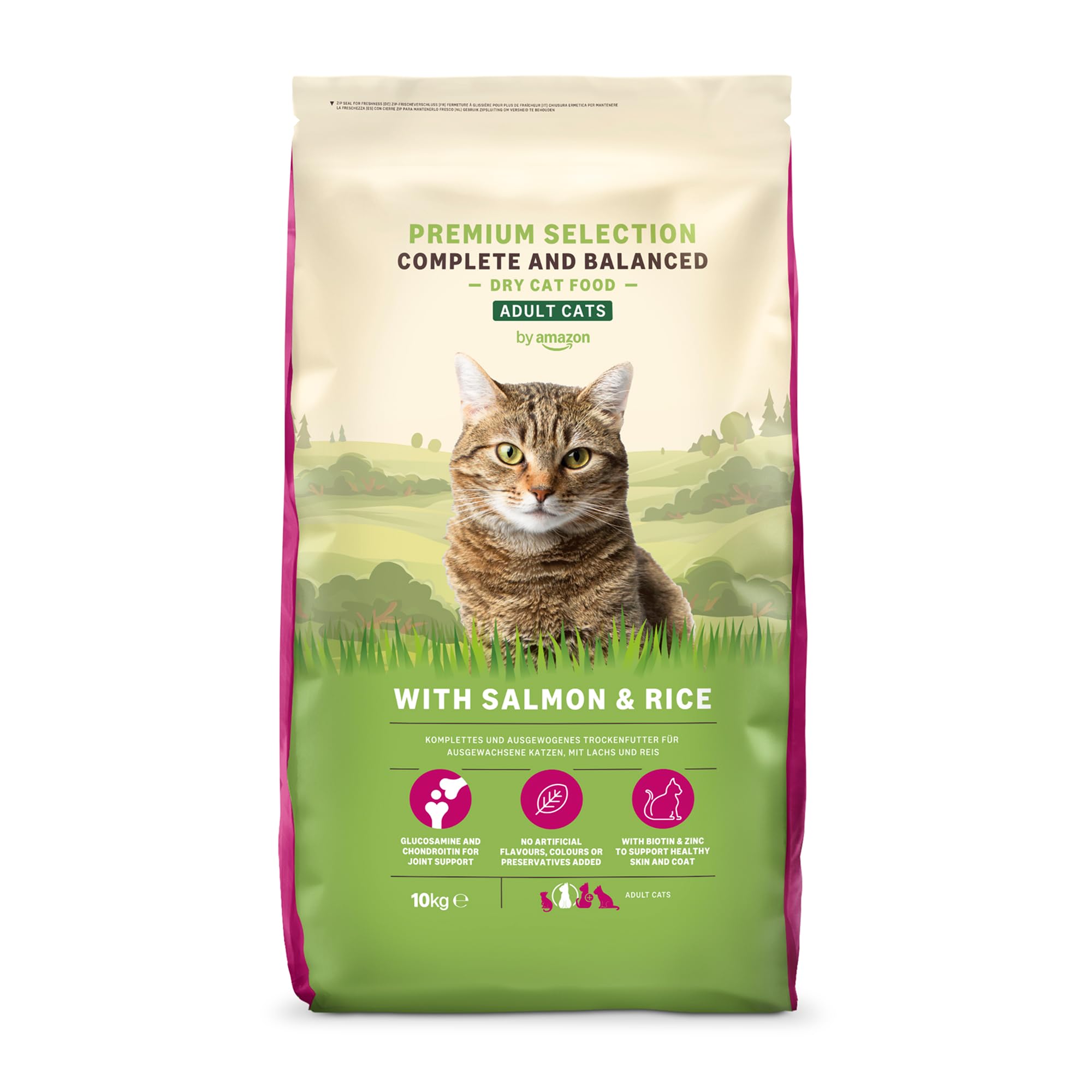 by Amazon Complete Dry Cat Food with Salmon & Rice for Adult Cats, 1 Pack of 10 kg (Previously a Lifelong brand, same product)