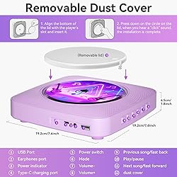 CD Player Portable Bluetooth Rechargeable: CD
