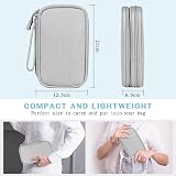 FYY Travel Cable Organiser 2-Layer Waterproof Tech Pouch 8.3 x 5 x 2.6 in M-Grey view 2