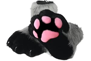 ZFKJERS Cosplay Animal Cat Plastic Claws for Fursuit Feet Paw Shoes Furry Paw Slippers Adults Costume Accessories Set