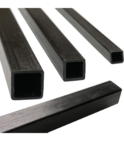 Square Carbon Fiber Tubes 6 Pack 6x6x5x420mm Inner Round OD 5mm Pultruded