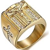 Jude Jewelers Stainless Steel Christian Jesus Cross Ring
