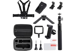 Pellking 12 in 1 Accessories Kit for OSMO Pocket 3,Including Hard Shell case,Selfie Stick,Tripod,Chest Mount,Mobile Phone Holder,Screen Protector,Backpack Clip and More
