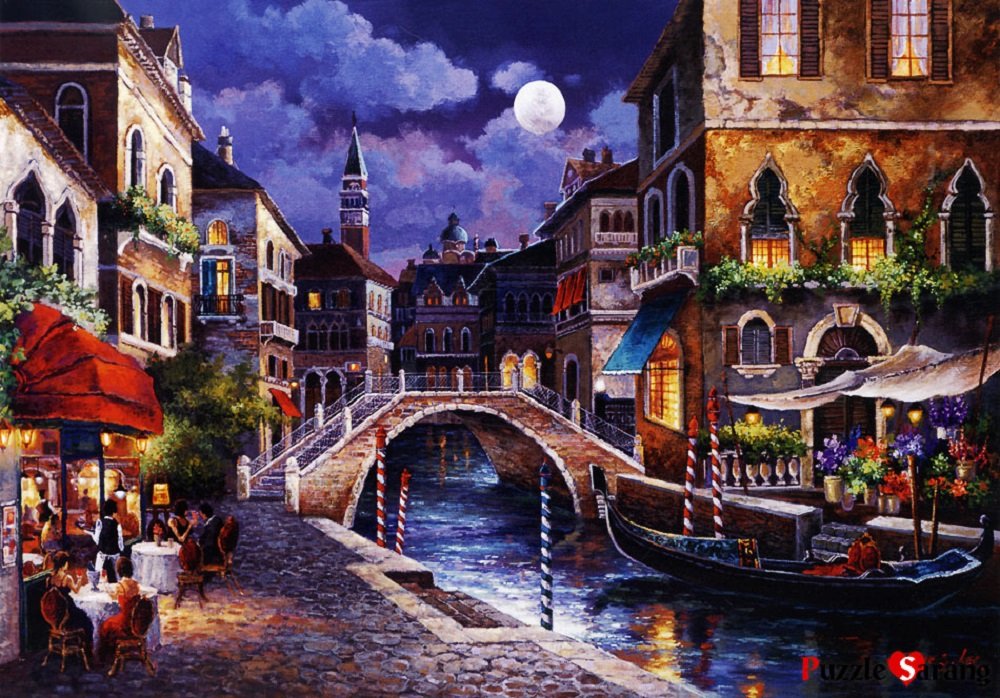 [Puzzlelife] 1000 Piece Jigsaw Puzzles "Streets of Venice " Amazon.co