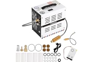 Vdapavin PCP Air Compressor, Auto Stop 4500Psi/30Mpa, No Oil/Water, Powered by Lithium Ion 18V Battery (Not Included) or Home 110V AC, Paintball, Air Rifle, Scuba Cylinder PCP Compressor