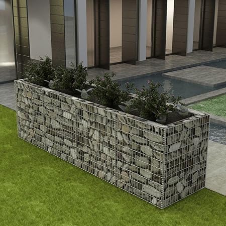 Festnight Gabionen Hochbeet Aus Stahl 360 X 90 X 100 Cm Silbern Amazon De Kuche Haushalt