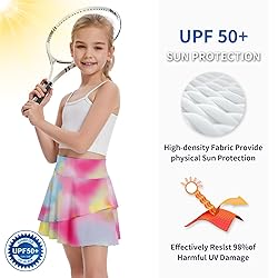 Soneven Girl's Skorts Tennis Skirts with Shorts
