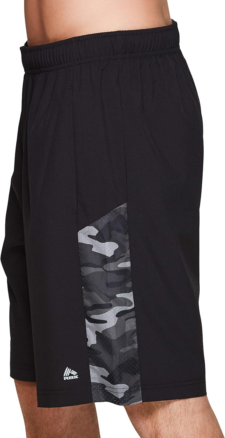 RBX Active Men's 9-Inch Inseam Stretch Woven Athletic Basketball Gym Shorts with Pockets at  Men’s Clothing store