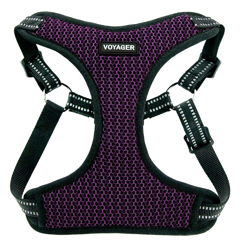 Voyager Step-in Flex Dog Harness - All Weather Mesh, Step in Adjustable Harness for Small and Medium Dogs by Best Pet Supplies - Purple Base, X-Small, Model:213-PUB-XS
