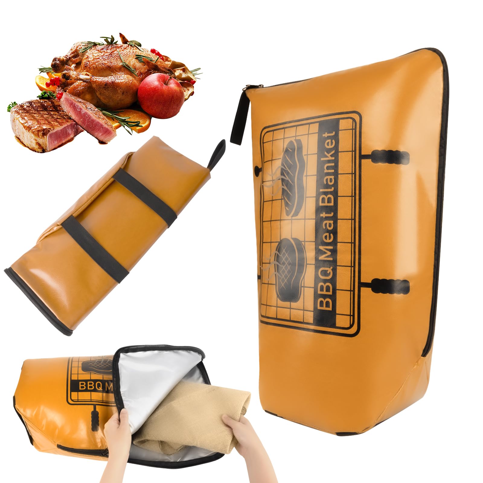 Photo 1 of 20in BBQ Blanket for Resting Meat, Reusable Smoker Meat Resting Blanket,Foldable Resting Bag with Wide Mouth for Large Brisket/Beef/Turkeys,Gifts for Men Dad, BBQ Lovers (20in)