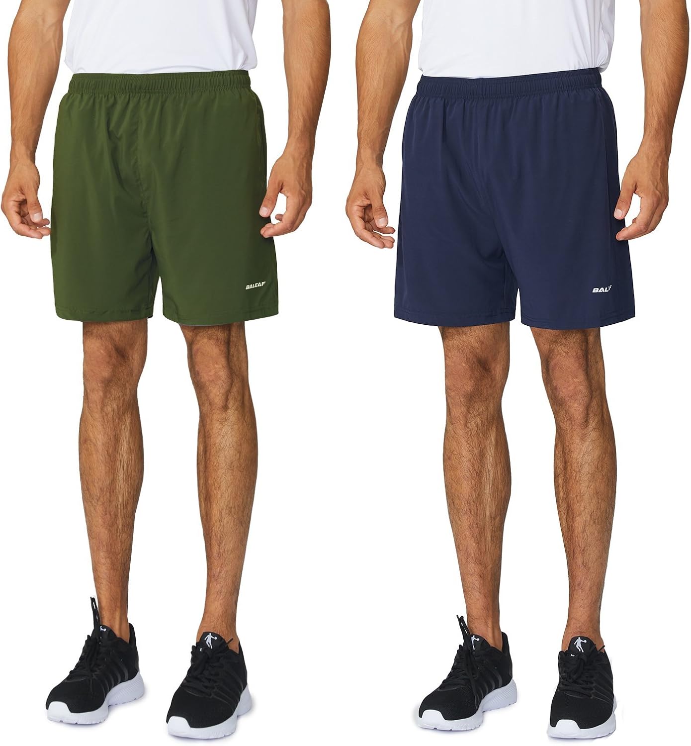 BALEAF Men's 5 Inches Running Athletic Shorts Zipper Pocket : Clothing