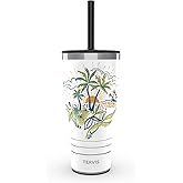 Tervis Traveler Tropical Painted Paradise Triple Walled Insulated Tumbler Travel Cup Keeps Drinks Cold & Hot, 30oz with Straw Lid, Stainless Steel