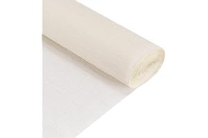 MECCANIXITY 2 Pcs Crepe Paper Roll 6.9ft Long 20 Inch Wide for Wedding Ceremony Various Large Festivals Decoration, Milky Whi