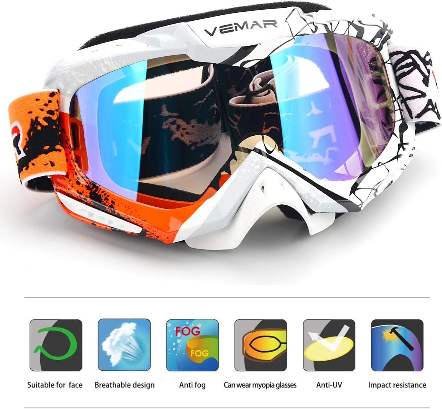 Motorcycle Motocross ATV Racing Dirt Bike Tactical Riding Goggles: Automotive