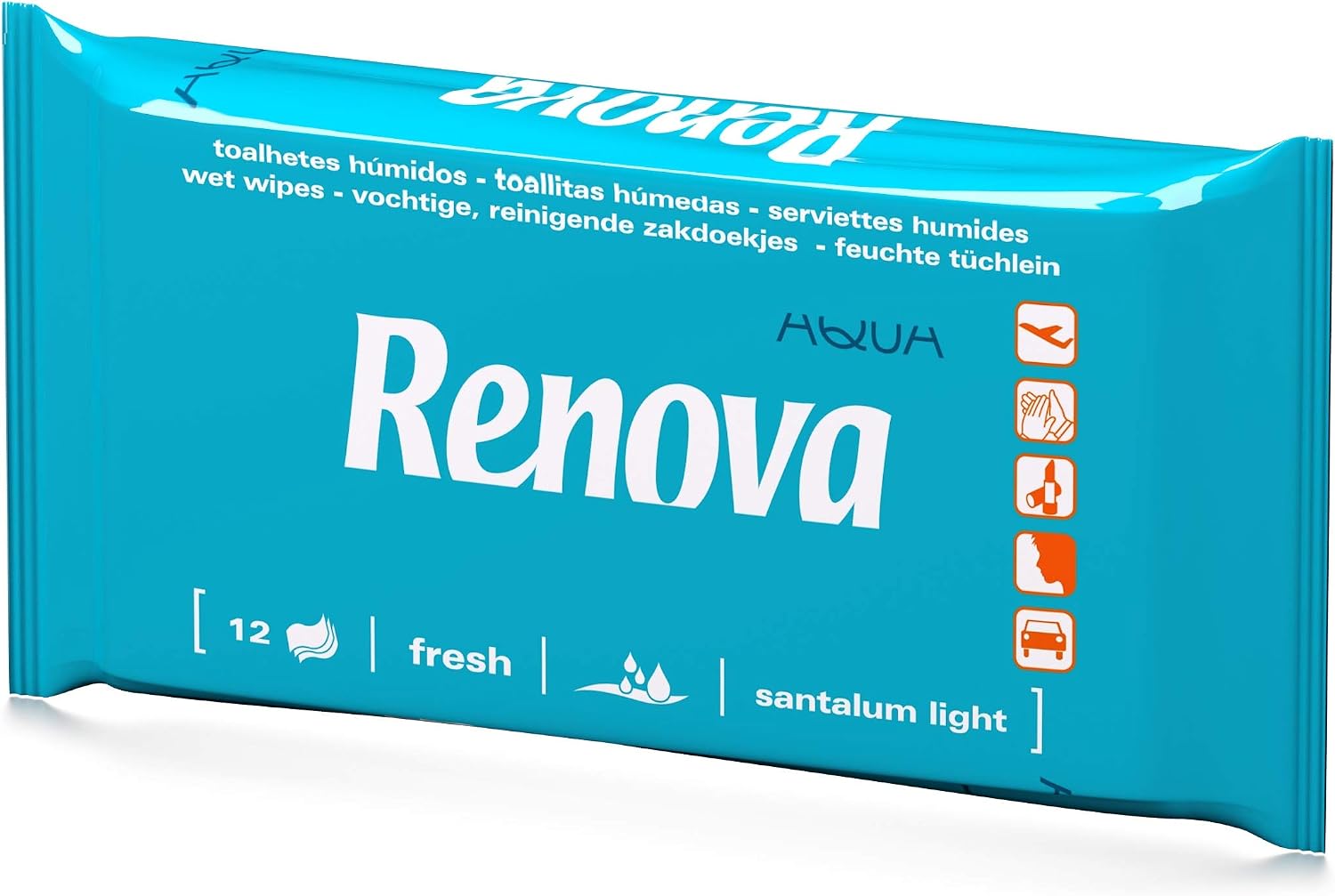 Renova Wet Wipes - 12 Wet and Scented Wipes, 12 count (Pack of 1)