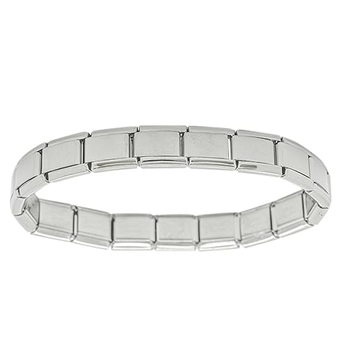 Daisy Charm Armband Edelstahl glänzend 18 Glieder Gliederarmband Italien Charms Basis-Armband für Nomination