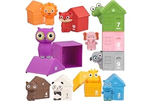 Engfa 20 Pcs Barn & Farm Animals for Toddler 1-3, Toddler Learning Toys, Finger Puppets, Counting, Matching, Stacking, Montessori Toys for 1 Year Old, Baby boy Girl Gifts for Stocking Stuffers