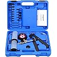 AutoWanderer Tool Manual Brake and Clutch Bleeder Kit Hand Vacuum Pump Pressure Tester Brake Bleeding Kit, One Man Brake Fluid Oil Bleeder System Tool with Adapter Case
