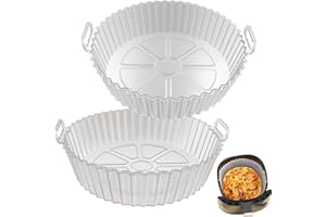 Air Fryer Silicone Liners 2 Pack, Altalsby 8 Inch Transparent Reusable Air Fryer Basket Liners for 3-5 QT Basket, Non-Stick Airfryer Silicone Pot Oven Liner for Ninja Air Fryer, Microwave Accessories