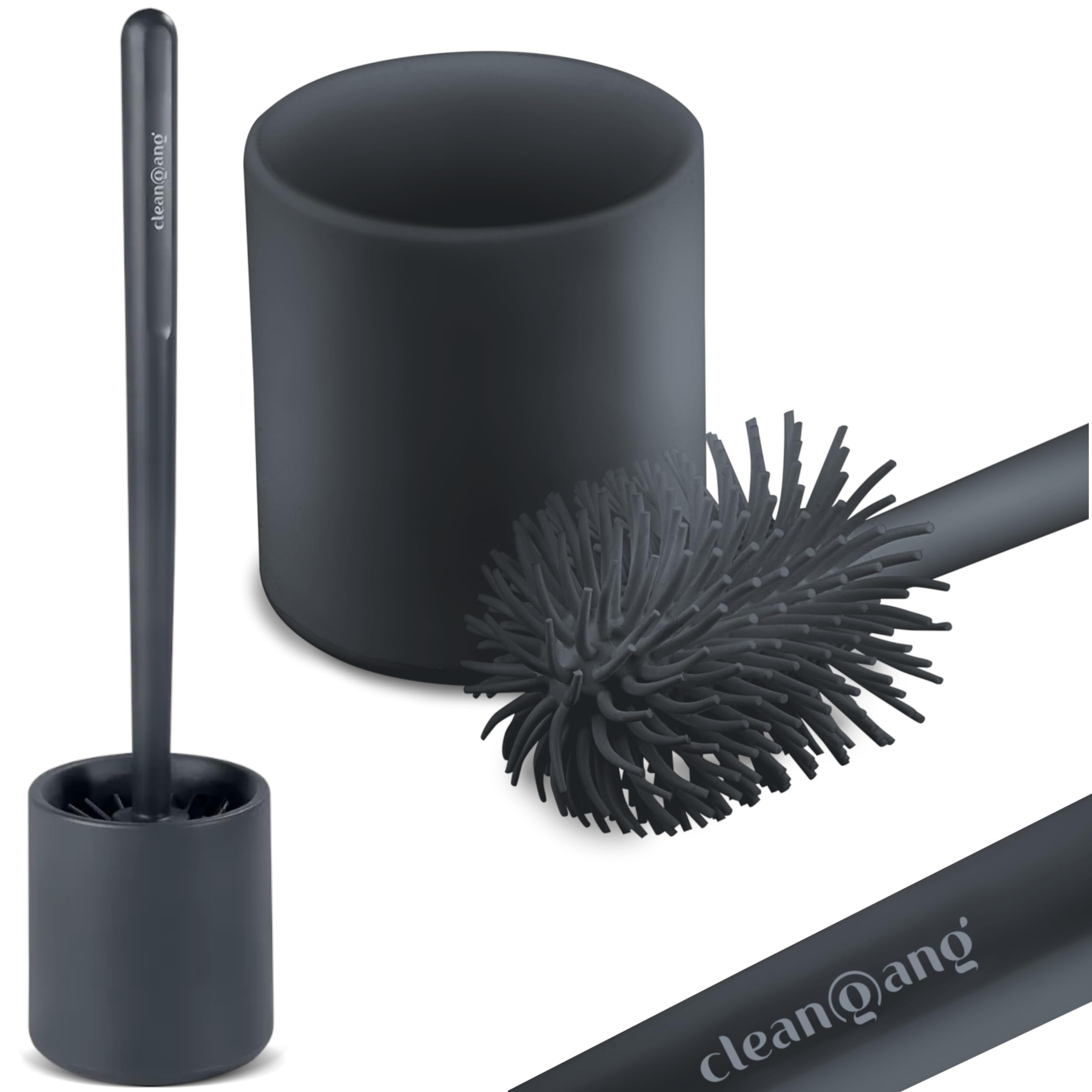 cleangang Toilet Brush, Silicon, Charcoal, Normal