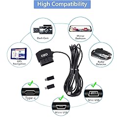 OBD Power Cable Kit Dash Camera USB to Type C